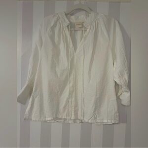 Reistor Relaxed Fit Top with Front-tie in Cream